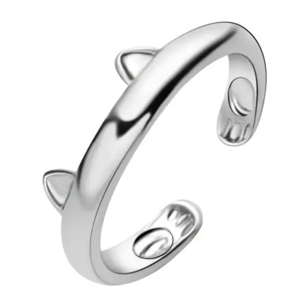 Silver Cat Ring